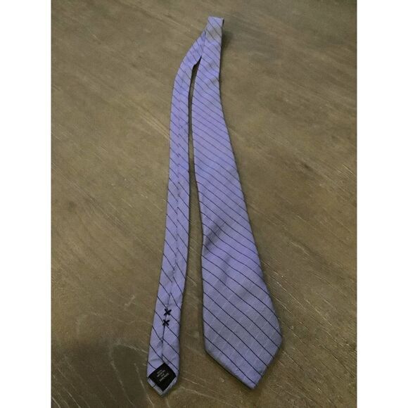 Kenneth Cole Reaction Men's Crossline Slim Plaid Embroidered Tie Blue One Size - Picture 1 of 3